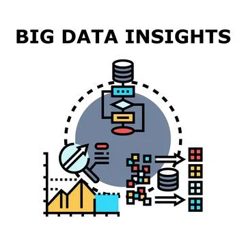 Big data insights generating business intelligence analysis Illustrazione stock