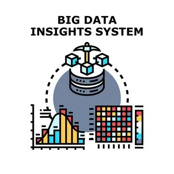 Big data insights system developing information strategy Stock Illustration