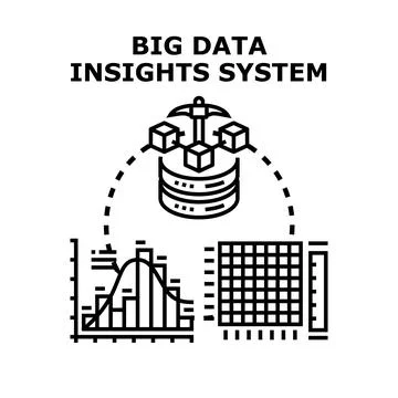 Big data insights system developing information strategy 库存插图