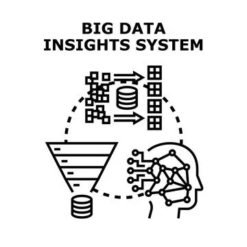Big data insights system processing information for analytics Illustrazione stock