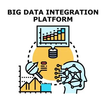 Big data integration platform processing information concept Stock Illustration