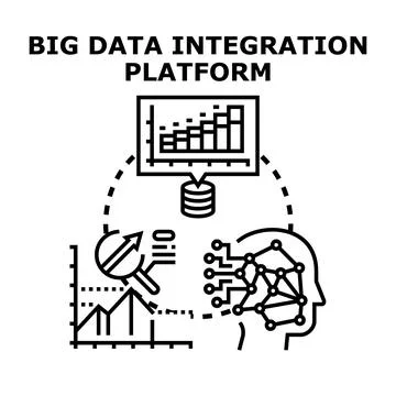 Big data integration platform processing information concept Stock Illustration