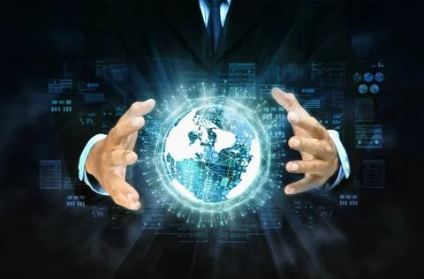  Big Data Internet concept Big data Internet concept. Worldwide data analy... Foto stock