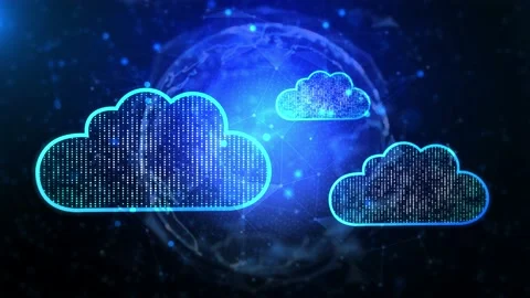 Big data IOT cloud computing cloud service technology connection network Video stock 175899570