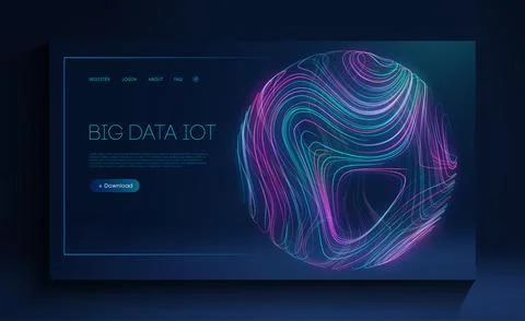 Big data iot. Digital communication abstract technology background. Internet Stockillustratie