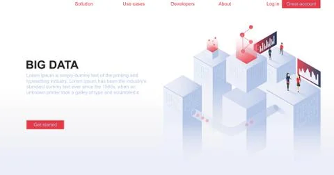 Big data isometric Stock Illustration