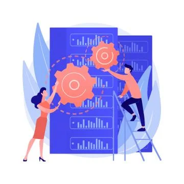 Big data job abstract concept vector illustration. 스톡 일러스트