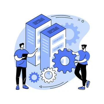 Big data job abstract concept vector illustration. Illustrazione stock