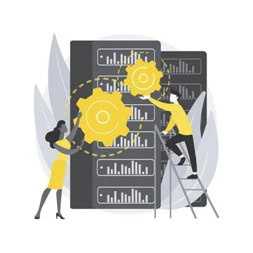 Big data job abstract concept vector illustration. 스톡 일러스트