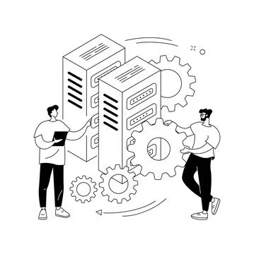 Big data job abstract concept vector illustration. Stock Illustration