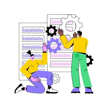 Big data job abstract concept vector illustration. 스톡 일러스트