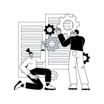 Big data job abstract concept vector illustration. Stock Illustration