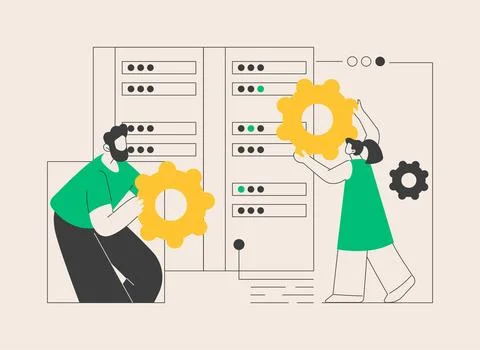 Big data job abstract concept vector illustration. 스톡 일러스트