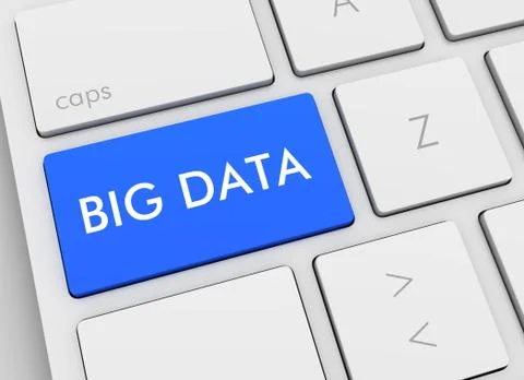 Big data keyboard concept  3d illustration 스톡 일러스트