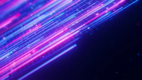 Big data light speed direct flow. Abstract digital data stream of quantum Stock Footage 318180537