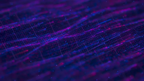 Big data light speed flow. Abstract digital data stream of quantum computing Stock Footage 305826836