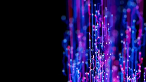 Big data light speed flow. Abstract digital data stream of quantum computing Stock Footage 320399520