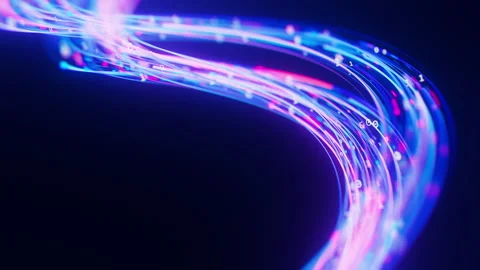 Big data light speed flow by double helix. DNA digital data stream of quantum Stock Footage 321403844