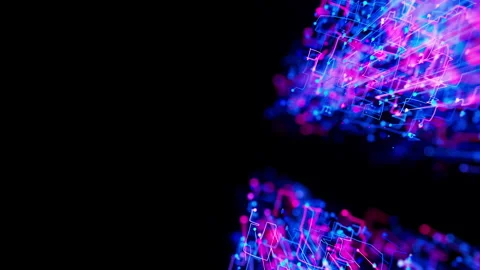 Big data light speed flow. Abstract digital data stream of quantum computing Stock Footage 321408369