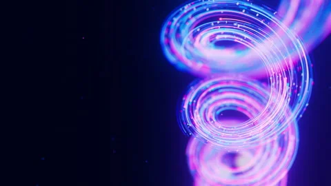 Big data light speed flow by double helix. DNA digital data stream of quantum Stock Footage 321543422