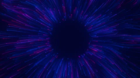 Big data light speed flow outwards center. Abstract digital data stream of Stock Footage 330175554