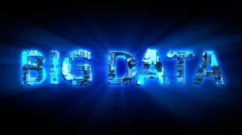 Big Data lighting blue digital cyber text 库存插图
