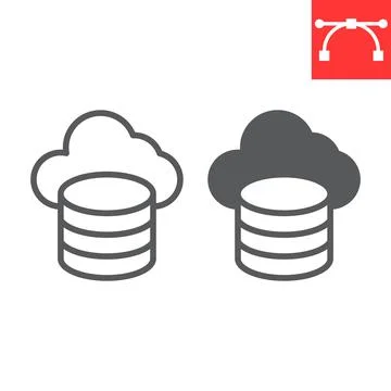 Big data line and glyph icon Illustrazione stock