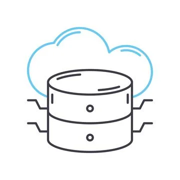 Big data line icon, outline symbol, vector illustration, concept sign Stock Illustration
