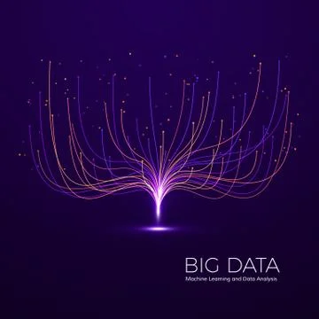 Big Data Machine Learning and Data Analysis. Digital Technology Visualization Stock Illustration