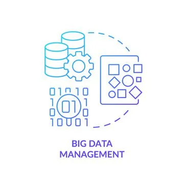 Big data management blue gradient concept icon Ilustración de archivo