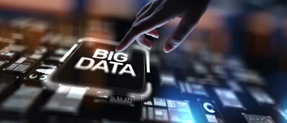 Big Data Managing and Analyzing Large Datasets, projection on a virtual scree Stock-Fotos