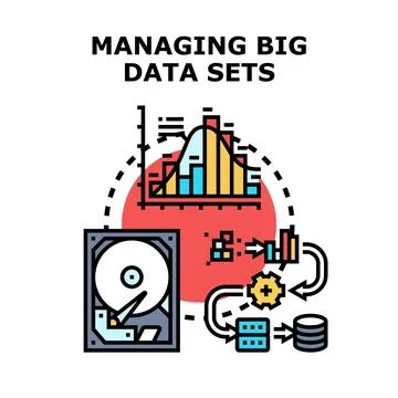 Big data managing vector concept illustration background Stock Illustration