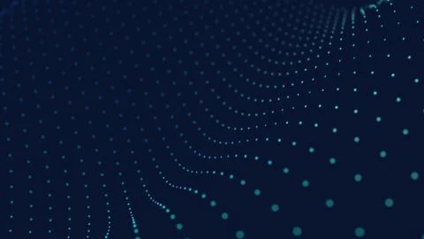 Big data massive illustration as a field of glowing particles Illustrazione stock