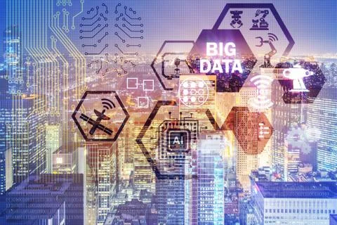 Big data modern computing concept Stock Illustration