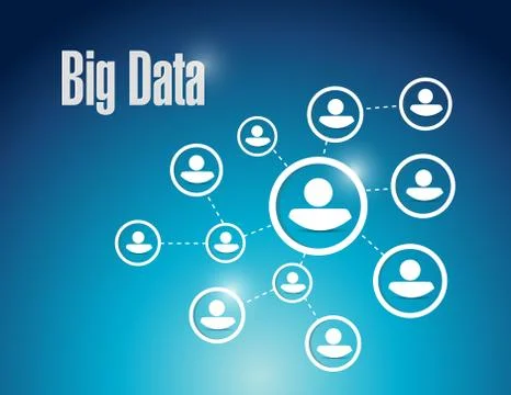 Big data network communication diagram Illustrazione stock