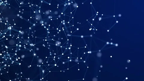 Big data . Network connection structure with points and lines Stock Footage 296976542