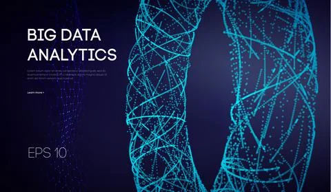 Big data network information background. Internet analytics and computer Stock Illustration