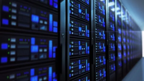 Big Data Network Server racks Stock Footage 241639028