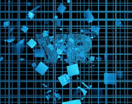 Big data network structure and vr, data financial technology Stock Illustration