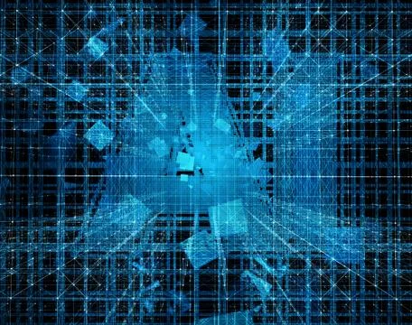 Big data network structure and AI, code data technology 스톡 일러스트