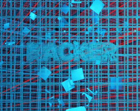 Big data network structure and hackers, data financial technology Stock Illustration