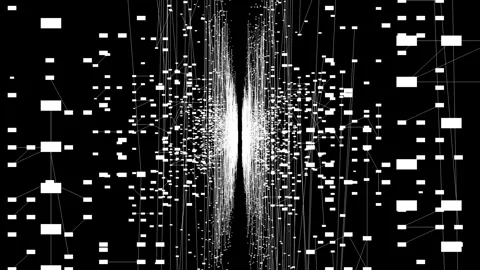 Big Data Network Tunnel with Infinite White Node Connections Stock Footage 333417622