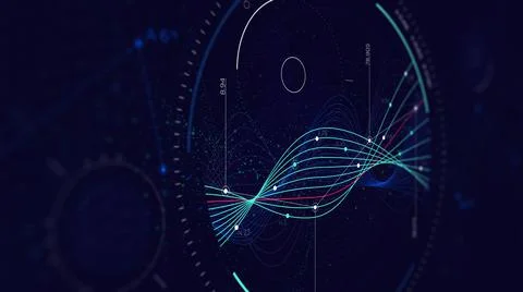 Big data network visualization, Interface screen infographic digital illustra Stock Illustration