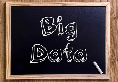 Big Data - New chalkboard with 3D outlined text Foto stock