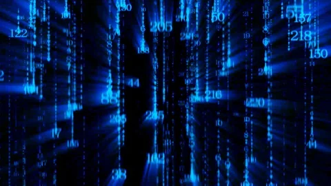 Big data number Binary digital rain Stock Footage 120490043