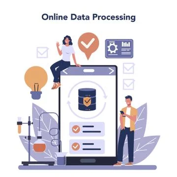 Big data online service or platform. Modern computer technology Stock Illustration
