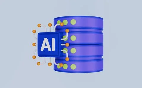 Big Data or Server Database for Artificial Intelligence Design for Modern Stock Illustration