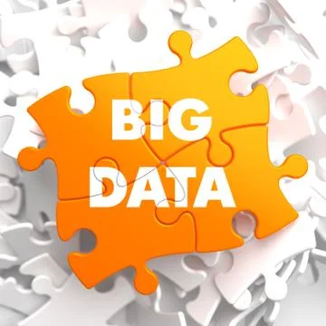 Big Data on Orange Puzzle. Stock Illustration