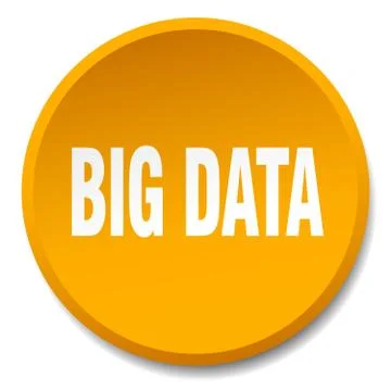 Big data orange round flat isolated push button Stock Illustration