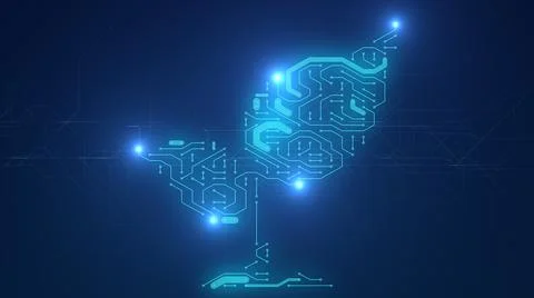 Big data organic cloud computing digital data network circuit 스톡 일러스트